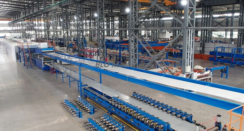 A Polyurethane Edge Sealing Rock Wool Insulation Board Production Line